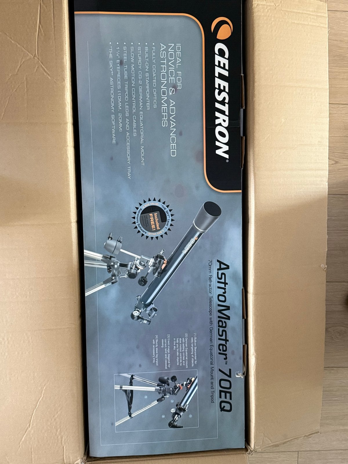 Celestron AstroMaster 70EQ Refractor Telescoop met Statief, Ophalen, Gebruikt, Lenzentelescoop (refractor), Met statief
