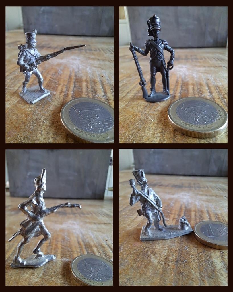 4 vintage tinnen soldaatjes, Antiek en Kunst, Antiek | Tin, Ophalen of Verzenden