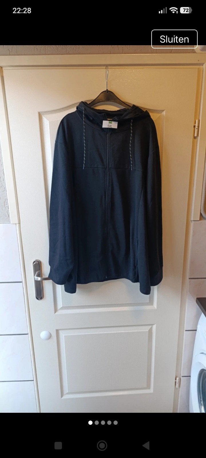 Zwarte dunne hoodie met rits - Identic Plus 5XL, Ophalen of Verzenden, Zo goed als nieuw, Identic Plus