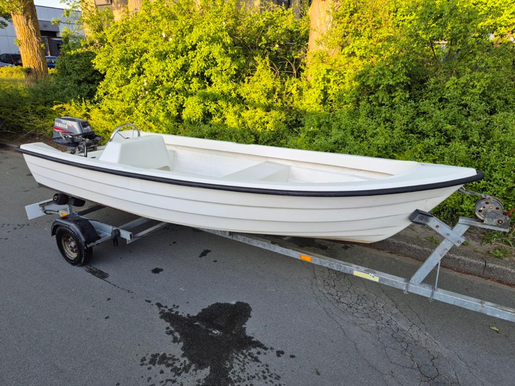 Console/ visboot 380 met trailer en 8pk yamaha., Ophalen, Gebruikt, Met afstandsbediening, Tot 10 pk
