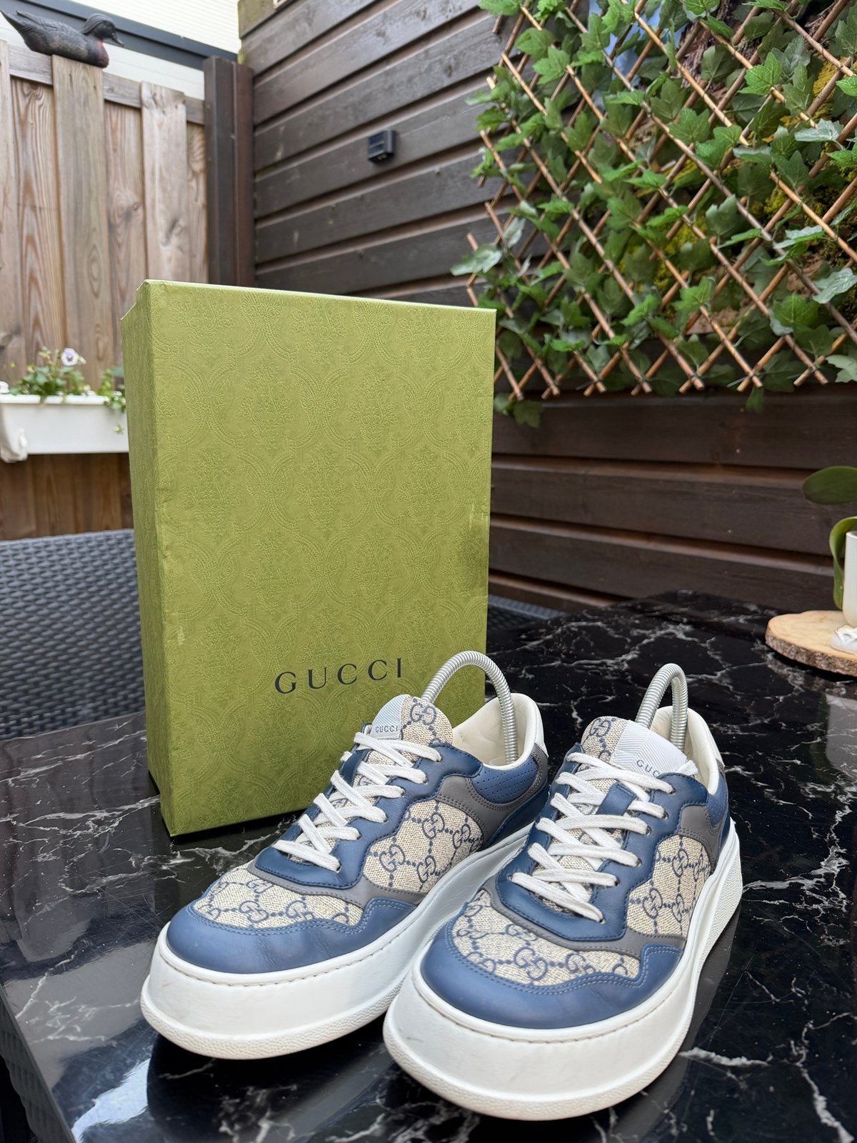 Gucci chunky sneakers met GG maat 40.5 aankoopbon aanwezig, Ophalen, Blauw, Sneakers of Gympen, Zo goed als nieuw
