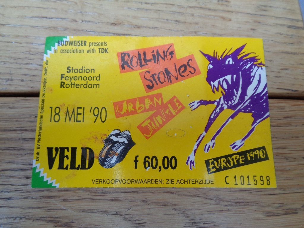 Rolling Stones retro ticket "Urban Jungle 1990 Rotterdam", Eén persoon
