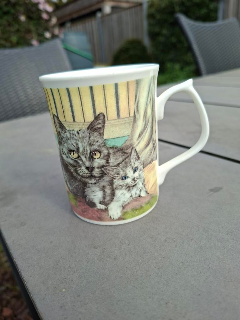 Vintage Duchess Bone China Mok - Pillowtalk Katten & Kitten, Ophalen of Verzenden