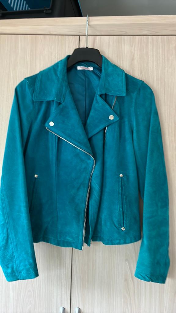 Leren bikerjack True Spirit - Maat L, Kleding | Dames, Ophalen, Zo goed als nieuw, Maat 42/44 (L), Overige kleuren