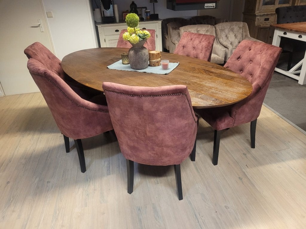 *VOORRAAD* 6 Landelijke Eetkamerstoelen Walter Wijnrood (12), Overige kleuren, Nieuw, Ophalen of Verzenden, Stof