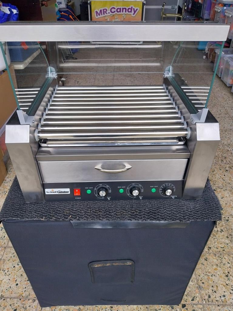 Professionele Hotdogmachine met Rollers en Glazen Kap, Ophalen, Gebruikt