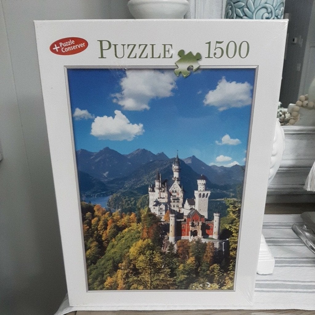puzzel slot Neuschwanstein 1500 st. met lijm nieuw in seal, Ophalen of Verzenden, 500 t/m 1500 stukjes, Nieuw, Legpuzzel