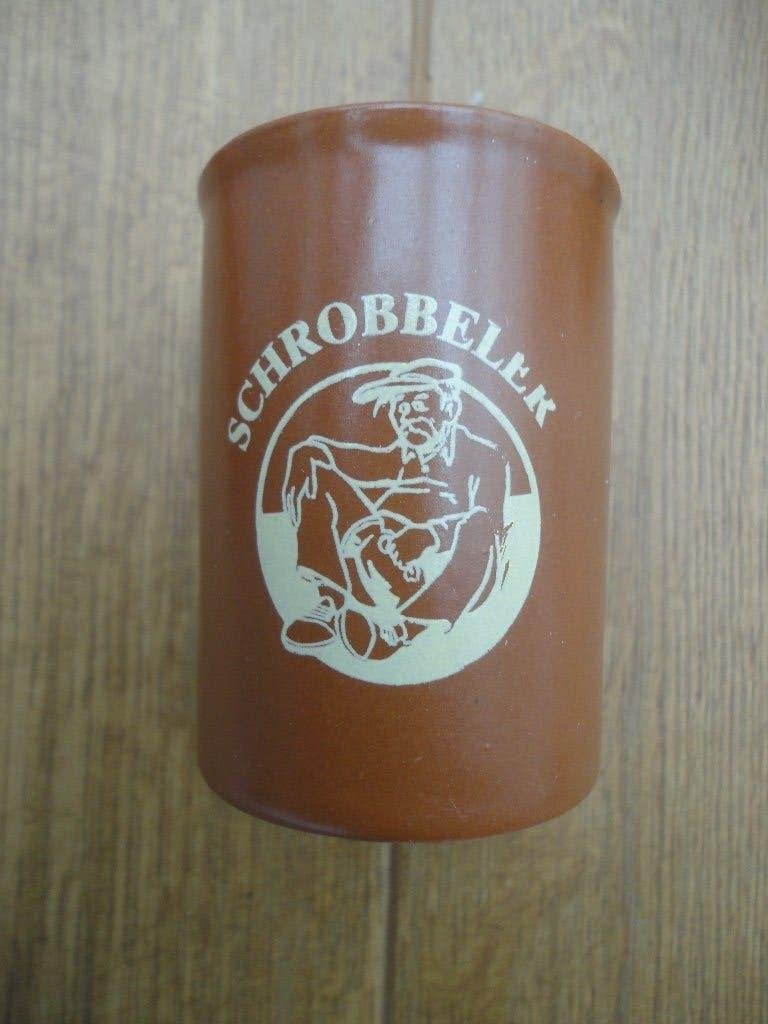 Origineel borrelglas / shotglas / bekertje Schrobbeler, Ophalen of Verzenden, Zo goed als nieuw, Borrel- of Shotglas
