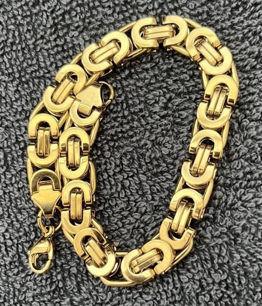 Brede Koningsschakel Armband Goud Verguld 22 cm Nieuw, Ophalen of Verzenden, Nieuw, Goud, Overige materialen