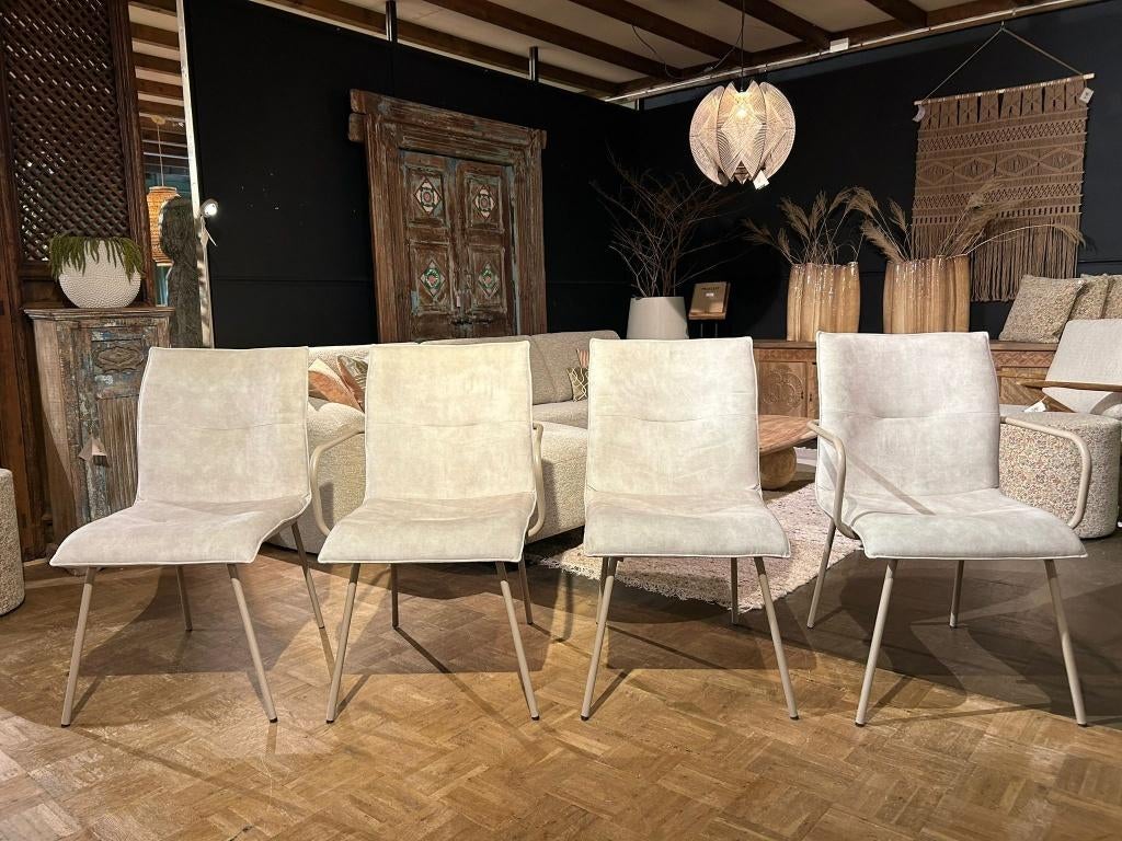 Eetkamerstoelen set – 4 stuks (2 met armleuning) – HE Design, Ophalen, Overige kleuren, Nieuw, Landelijk, modern