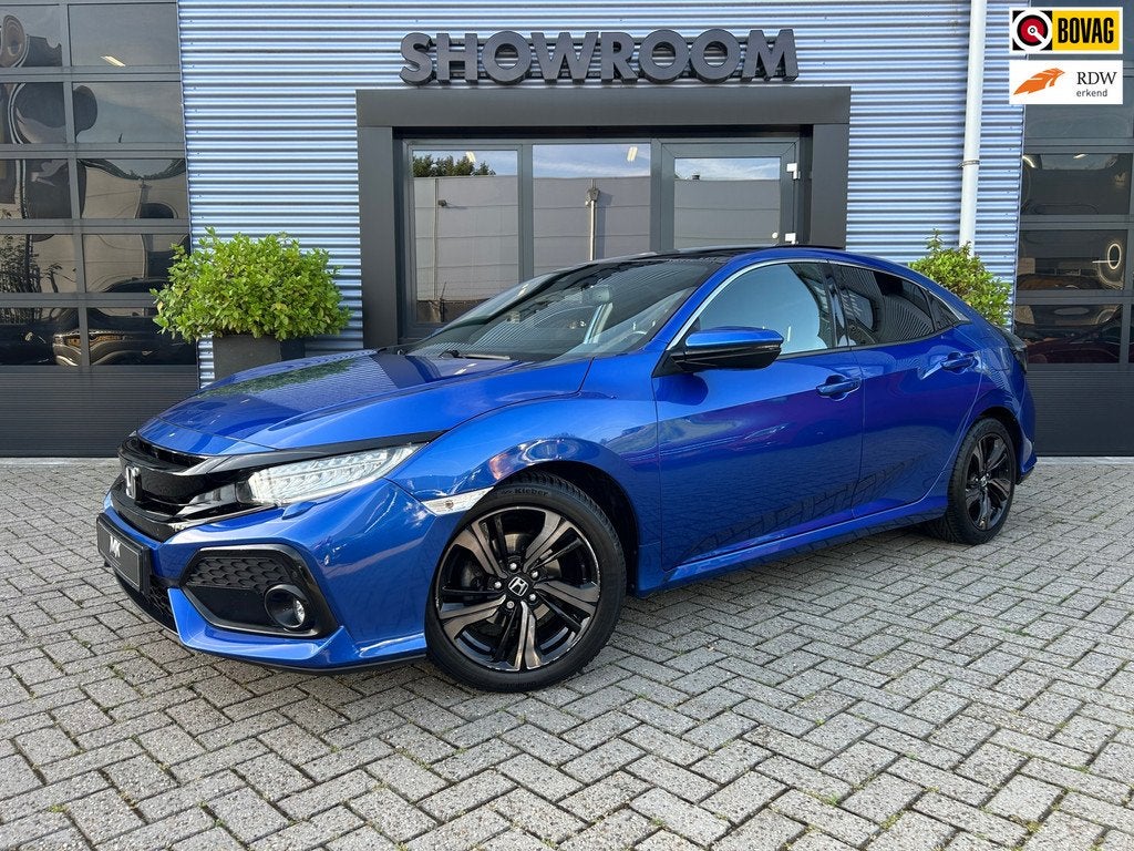 Honda Civic 1.0 i-VTEC Executive PANO|AUTOMAAT|CAMERA|TREKHA, Stof, Gebruikt, Blauw, 988 cc