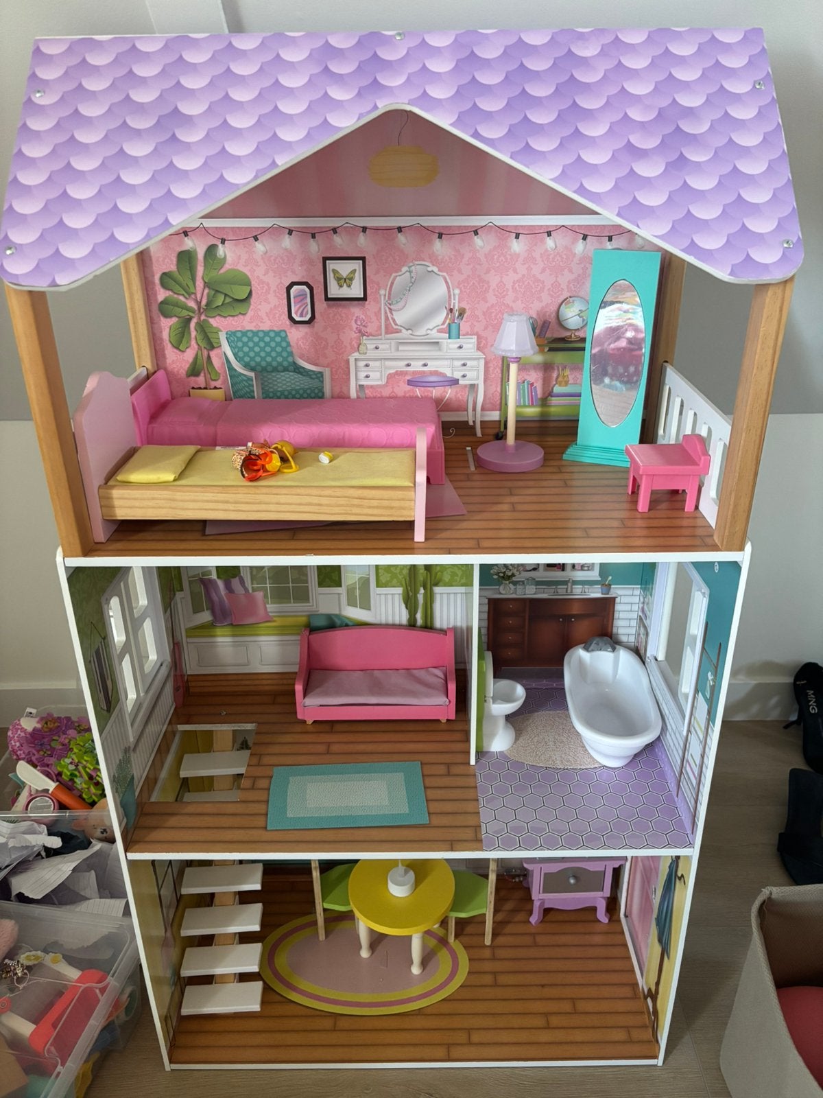 Poppenhuis compleet zgan, Ophalen, Zo goed als nieuw, Poppenhuis
