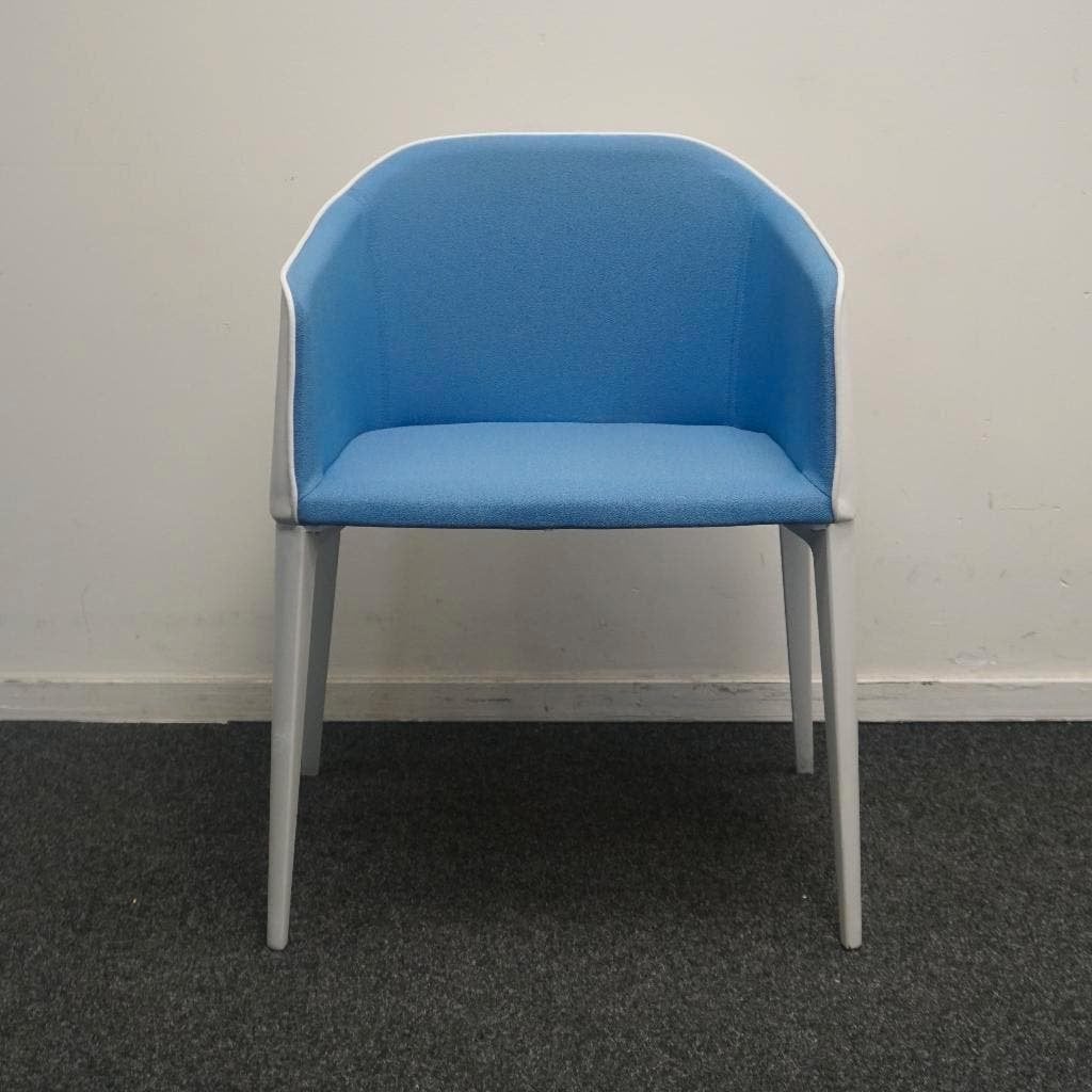 Pedrali Laja 885 Design Stoelen | Wit / Blauw | Leer /, Gebruikt, -, Blauw, -