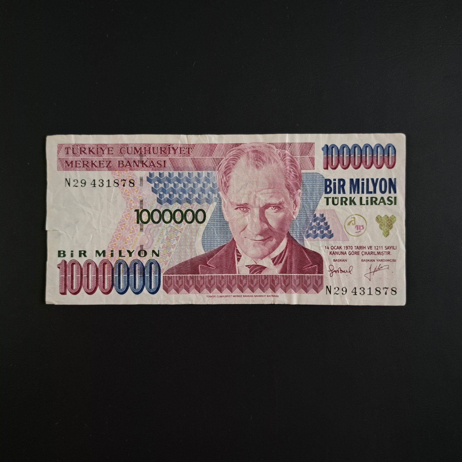 1000000 lira Turkije #055, Postzegels en Munten, Bankbiljetten | Europa | Niet-Eurobiljetten, Verzenden, Overige landen, Los biljet
