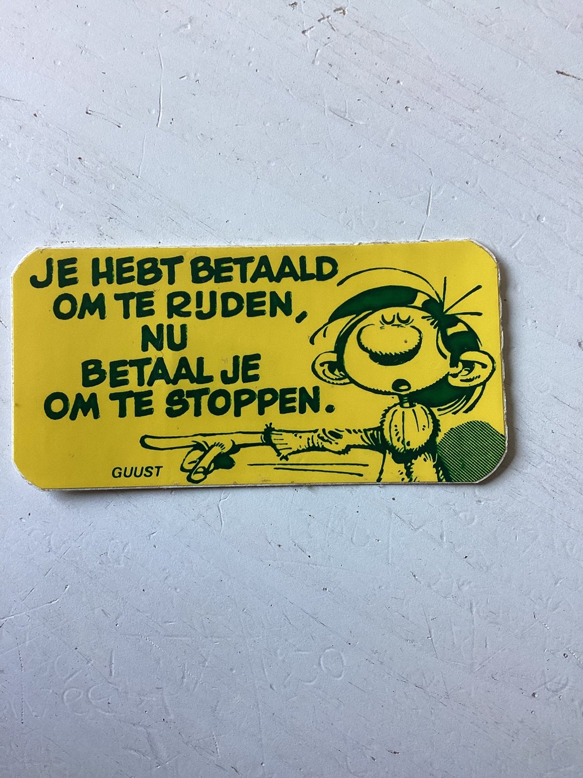 Sticker Guust Flater (strip), Verzenden, Zo goed als nieuw, Strip of Tekenfilm