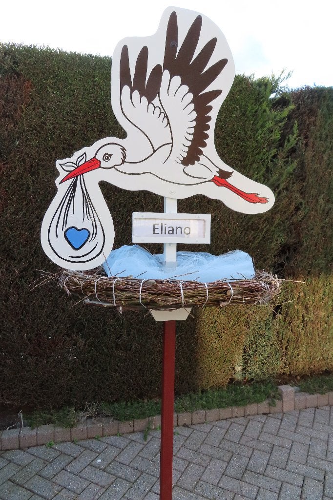Geboorteborden voor jongen of meisje of ooievaar op nest., Kinderen en Baby's, Kraamcadeaus en Geboorteborden, Ophalen, Nieuw