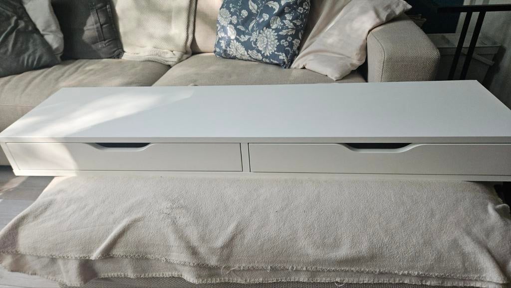 Ikea Ekby Alex plank met 2 lades - wit, Huis en Inrichting, Woonaccessoires | Wandplanken en Boekenplanken, Ophalen, Gebruikt