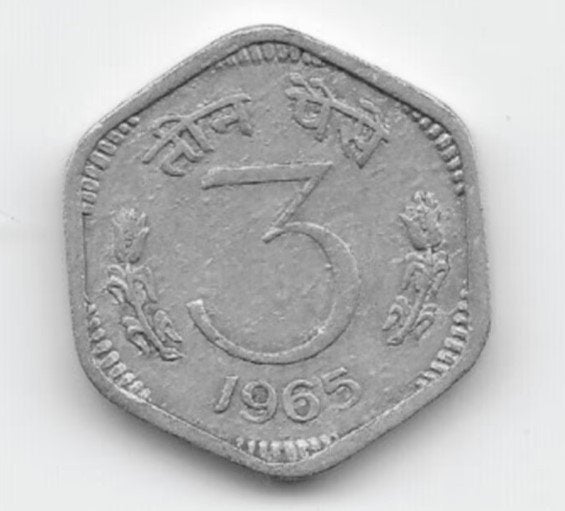 India 3 paise 1965 KM# 14.1, Verzenden, Zuid-Azië, Losse munt