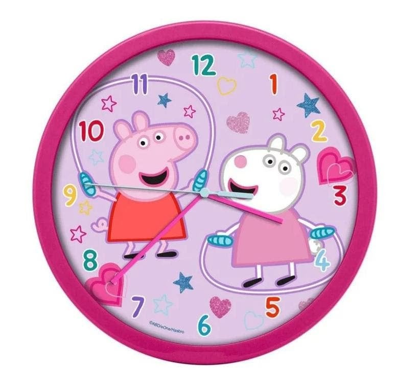Peppa Pig Wandklok - Peppa en Suzy Schaap Klok, Nieuw, Ophalen of Verzenden, Nvt, Nvt