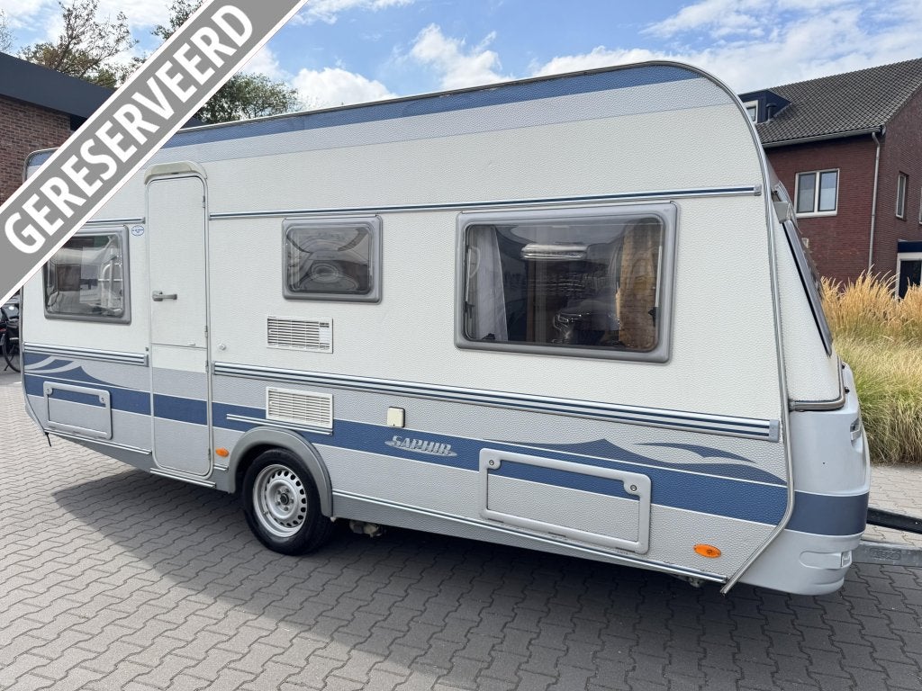Fendt Saphir 490 QD / Bovag 2026 / voortent / mover, Caravans en Kamperen, Caravans, Rondzit, Bedrijf, Schokbreker, Tot en met 4
