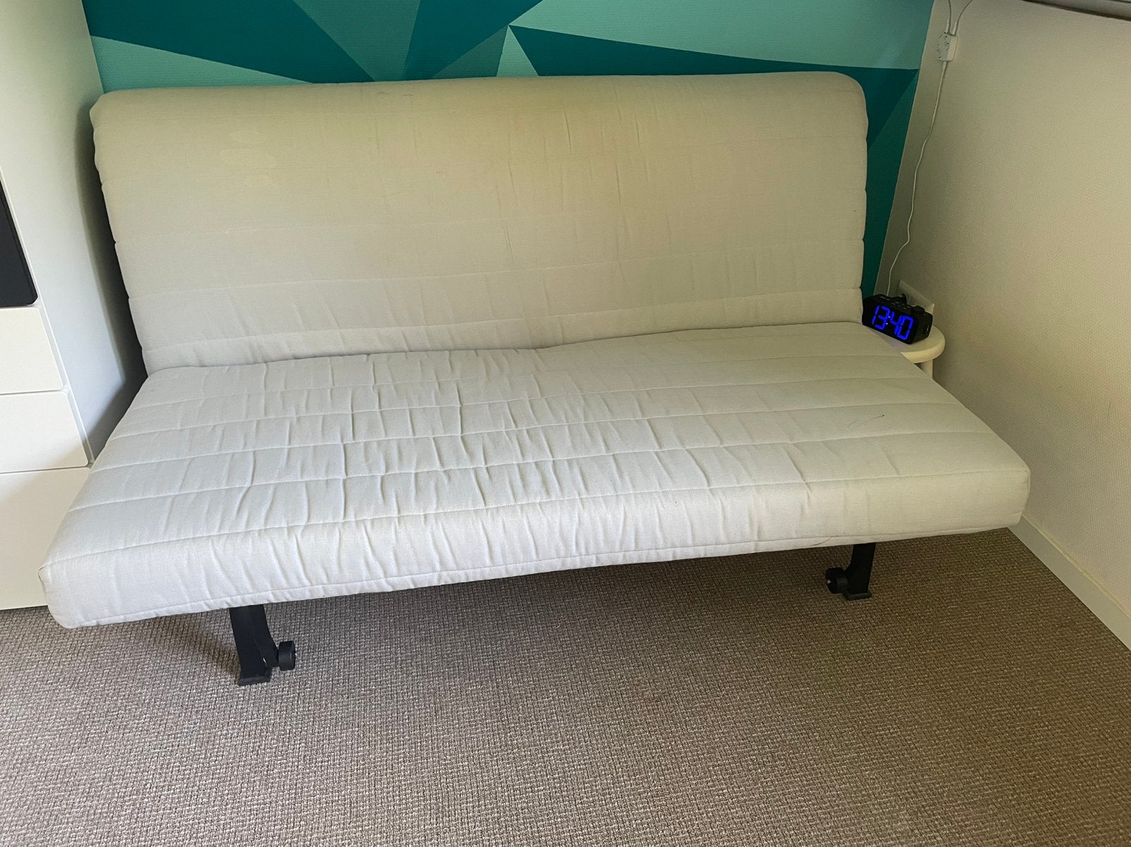 Slaapbank 140cm, ikea lycksele, Huis en Inrichting, Ophalen, Gebruikt, Zwart, Tweepersoons