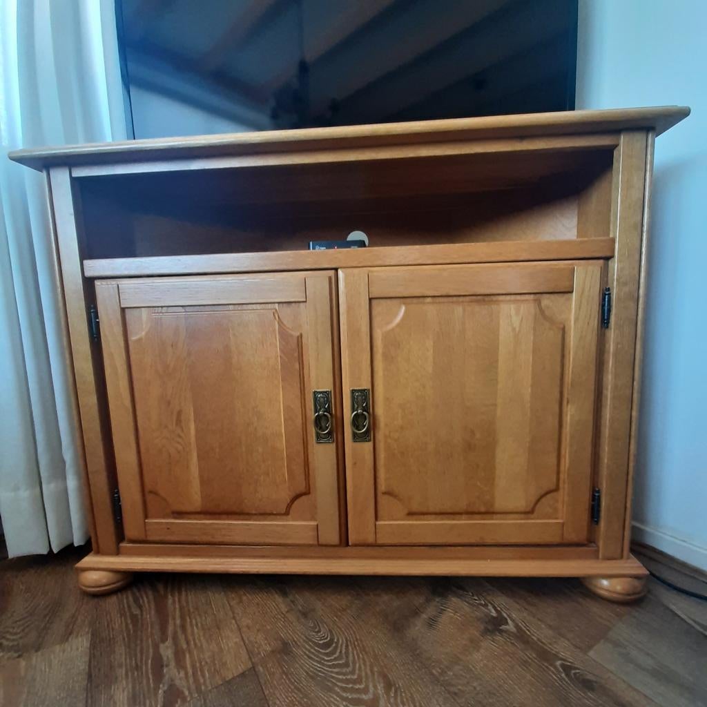 Hoekkast / TV meubel  licht eiken., Huis en Inrichting, Kasten | Televisiemeubels, Ophalen, Gebruikt, 100 tot 150 cm, Klassiek