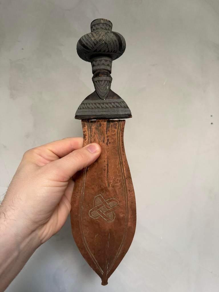 Koper mes dolk Ikul Congo Afrika, Antiek en Kunst, Ophalen of Verzenden