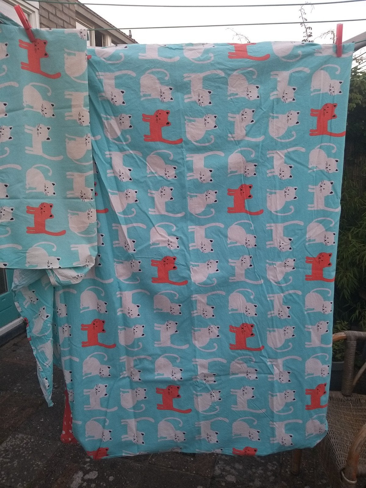nog leuk poezen dekbed hoes van HEMA, Ophalen of Verzenden, Zo goed als nieuw, Hema, Meerkleurig
