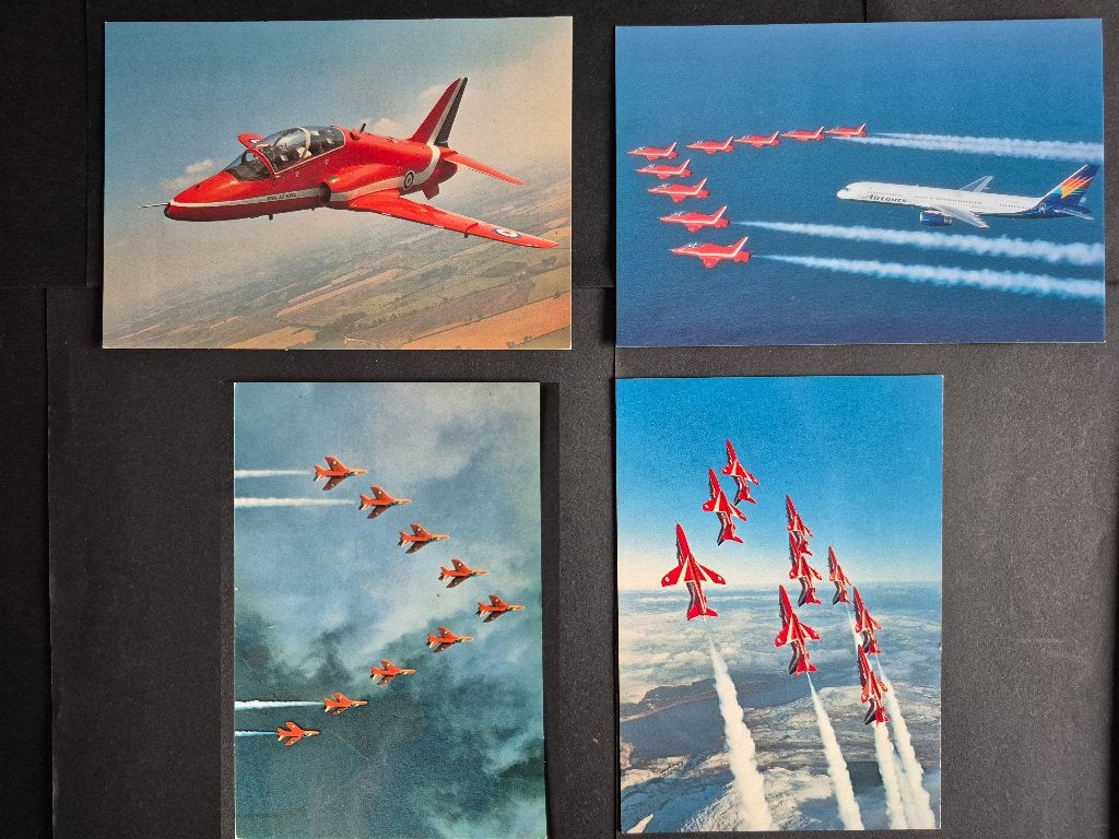 4 ansichtkaarten van de Red Arrows (A241), Verzamelen, Ophalen of Verzenden, Gebruikt, Kaart, Foto of Prent