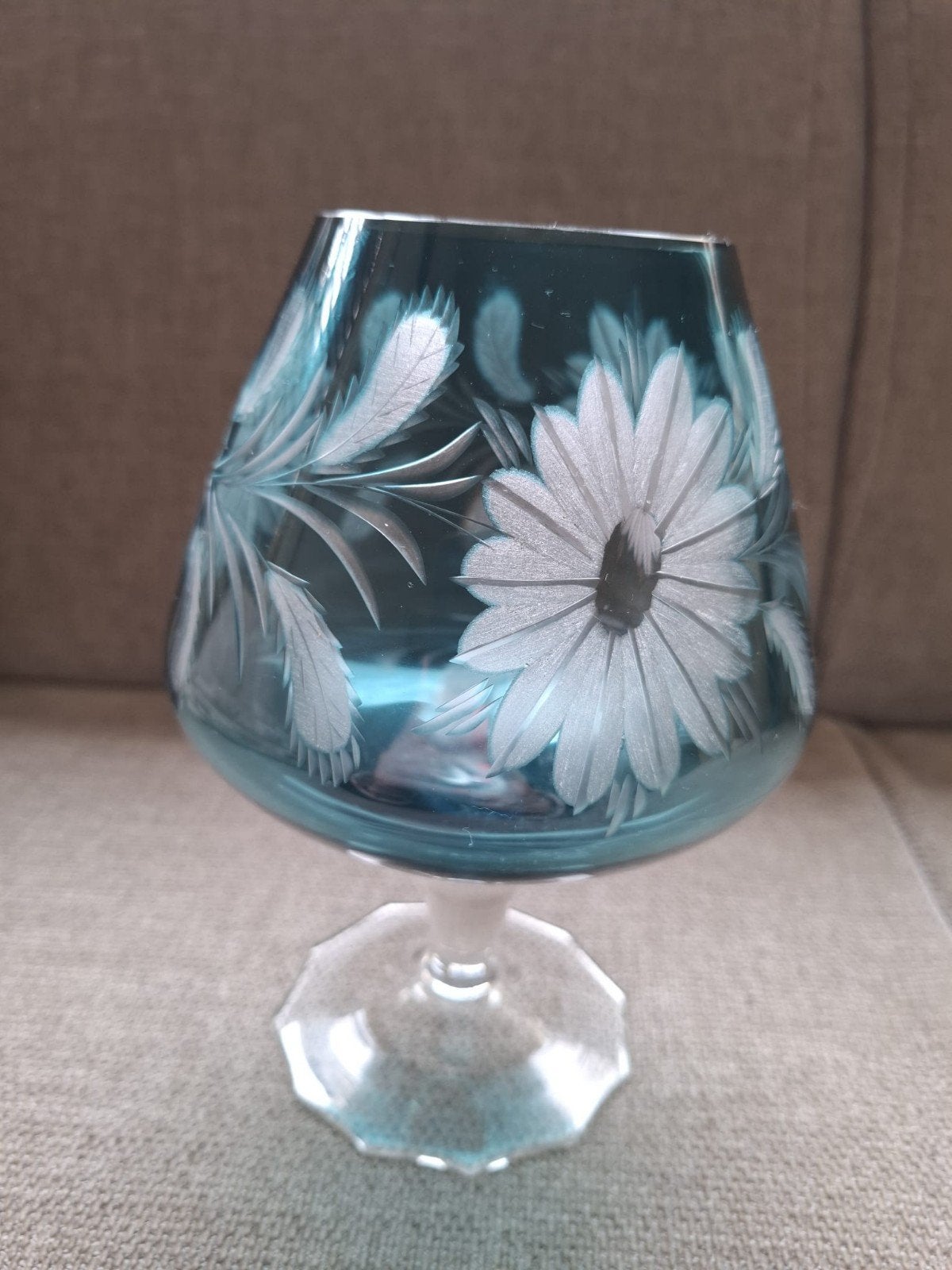 Vintage Römer- glas petrolblauw, Ophalen of Verzenden