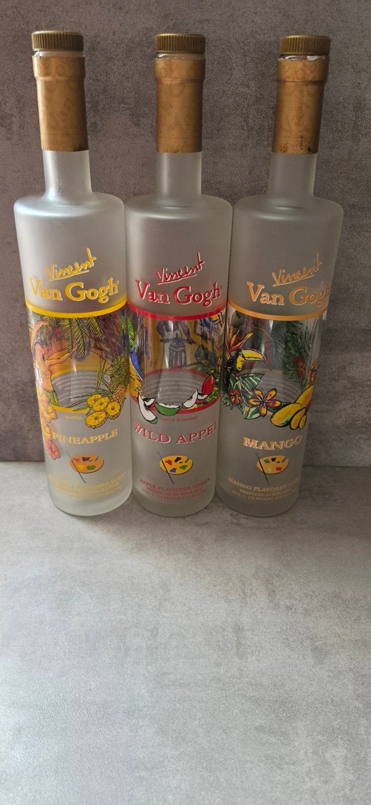 Vincent Van Gogh Wodka Flessen - Ananas, Appel, Mango, Ophalen, Gebruikt