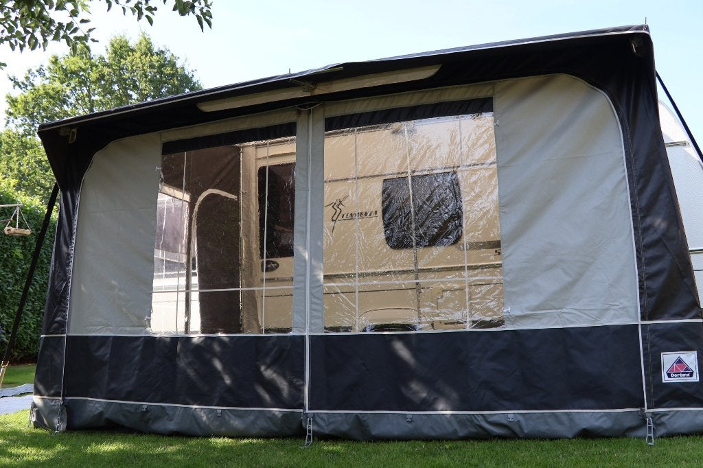 Dorema Quattro 380 voortent met metalen stokken, Caravans en Kamperen, Ophalen, Gebruikt