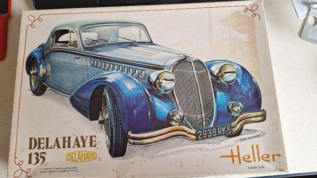 Heller delahaye 135 bouwpakket 1979, Auto, Groter dan 1:32, Ophalen of Verzenden, Zo goed als nieuw