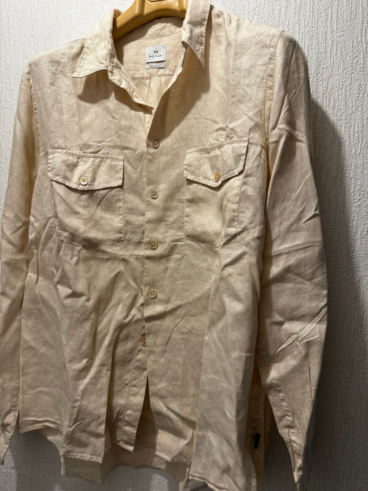 Paul Smith overhemd, Verzenden, Zo goed als nieuw, Beige, Halswijdte 43/44 (XL)