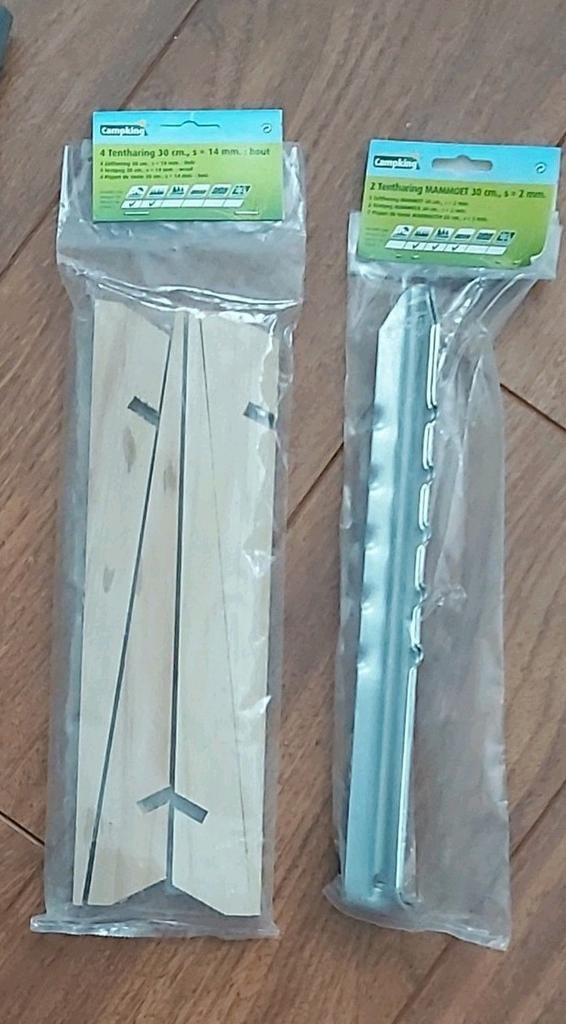 Houten en stalen haringen 30 cm, Caravans en Kamperen, Ophalen of Verzenden, Nieuw