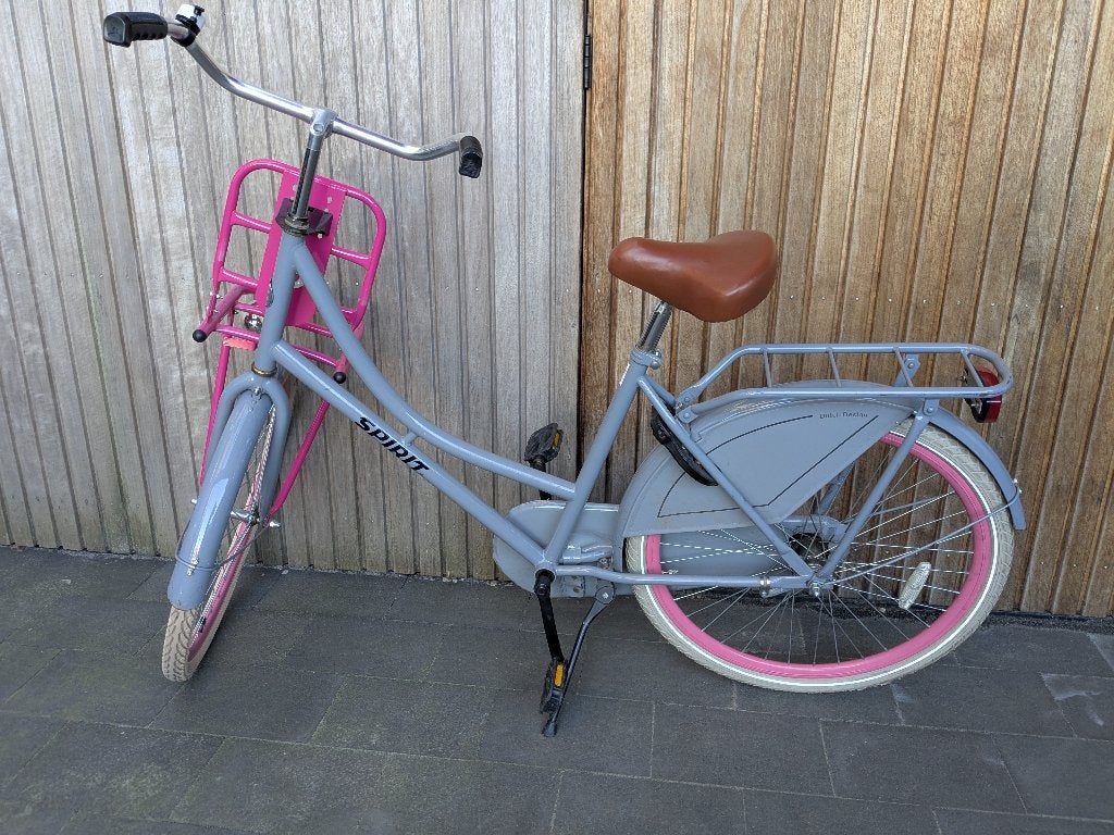Spirit Meisjes Transportfiets 26 Inch (Grijs / Roze), Terugtraprem, Gebruikt, Spirit Cargo, Ophalen