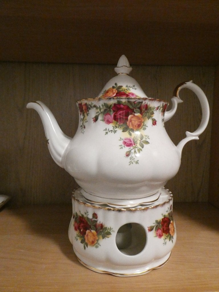 Royal Albert Old Country Roses theepot met theelicht, Ophalen of Verzenden