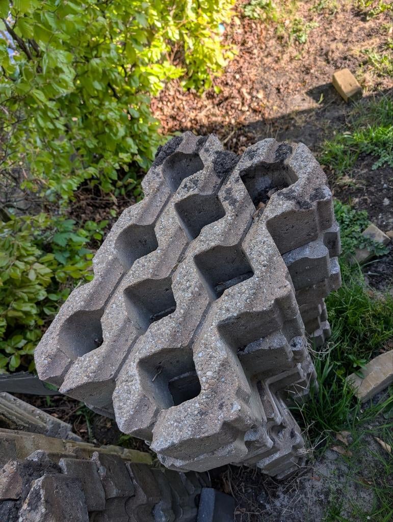 Grasdallen / Grastegels - Gebruikt, Tuin en Terras, Ophalen, Overige materialen, Gebruikt, Overige typen