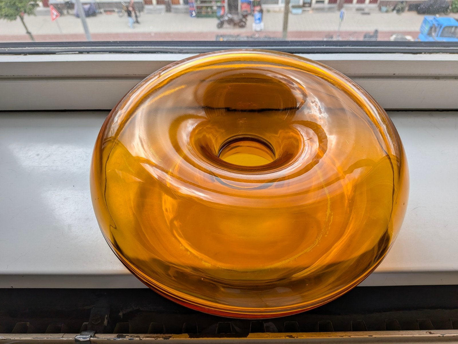 Varmblixt donut schaal, Ophalen of Verzenden, Zo goed als nieuw, Rond, Glas