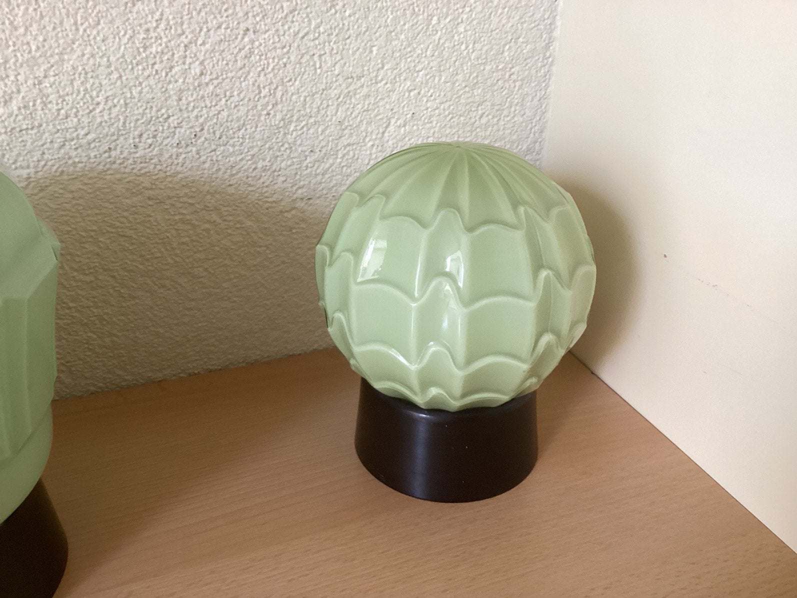 Thabur Art-Deco plafondlamp,groen gelig,jaren 30, Holland., Antiek en Kunst, Antiek | Lampen, Ophalen of Verzenden