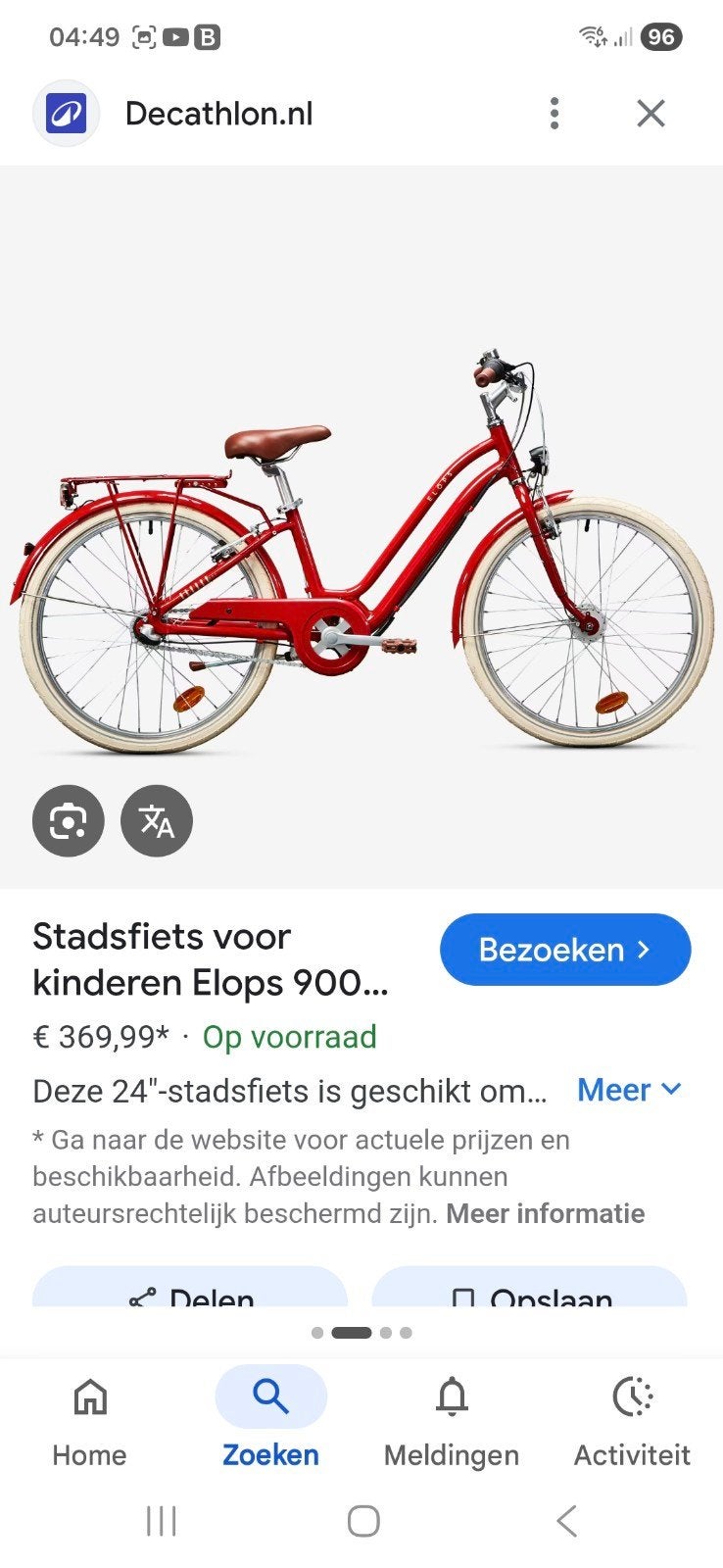 Nette Btwin Elops 900 Meisjesfiets 24 inch  3 Versnellingen, Ophalen, Zo goed als nieuw, 24 inch, Versnellingen