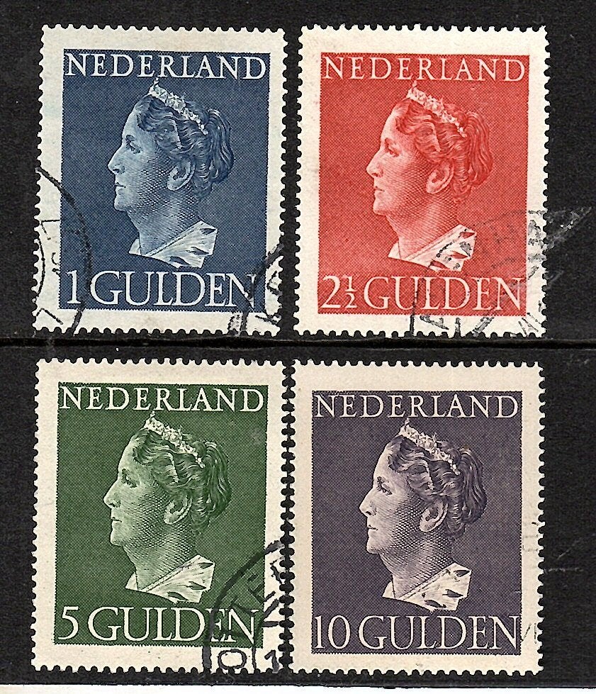 846 nvph 346-349 koningin Wilhelmina 1940 gebruikt zie scan., Postzegels en Munten, Ophalen of Verzenden, Na 1940, Gestempeld