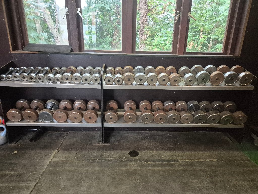 Rack met gewichten, Sport en Fitness, Fitnessmaterialen, Ophalen, Gebruikt, Benen, Overige typen