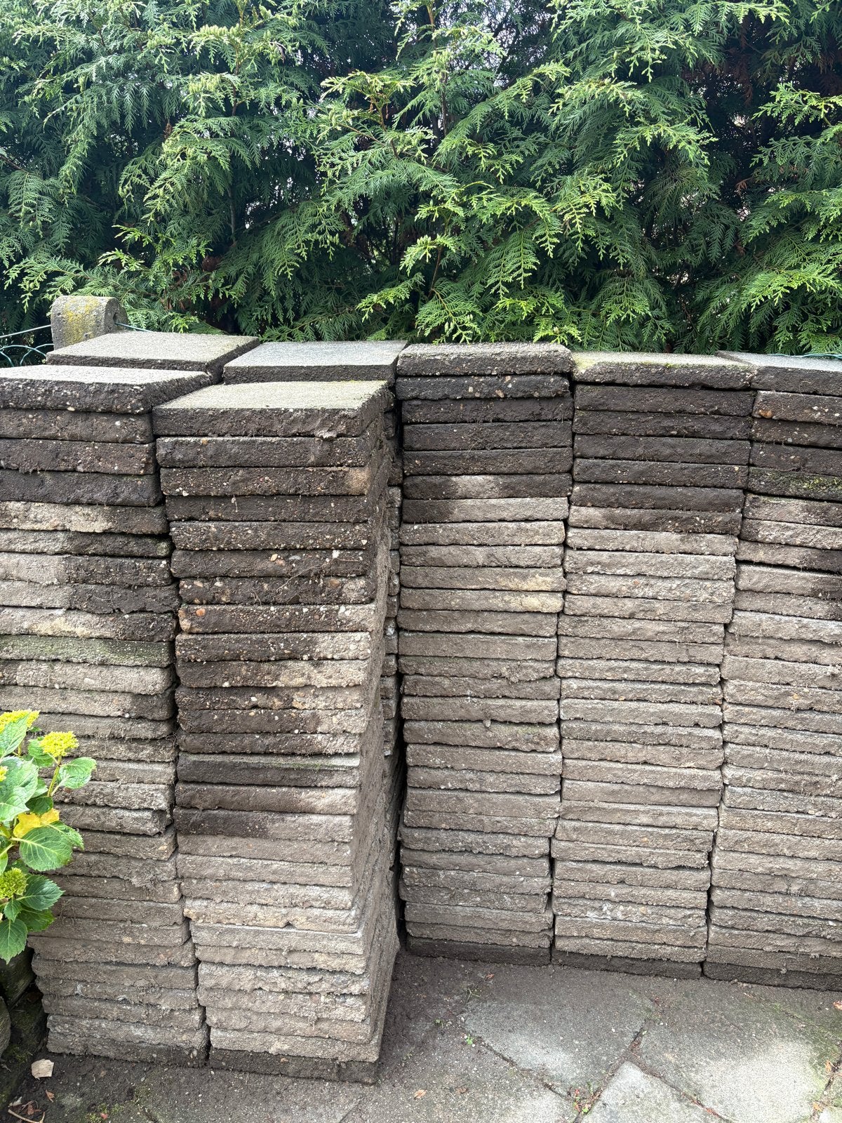 +-20m2 betontegels grijs, Ophalen, Gebruikt, 10 m² of meer, Beton