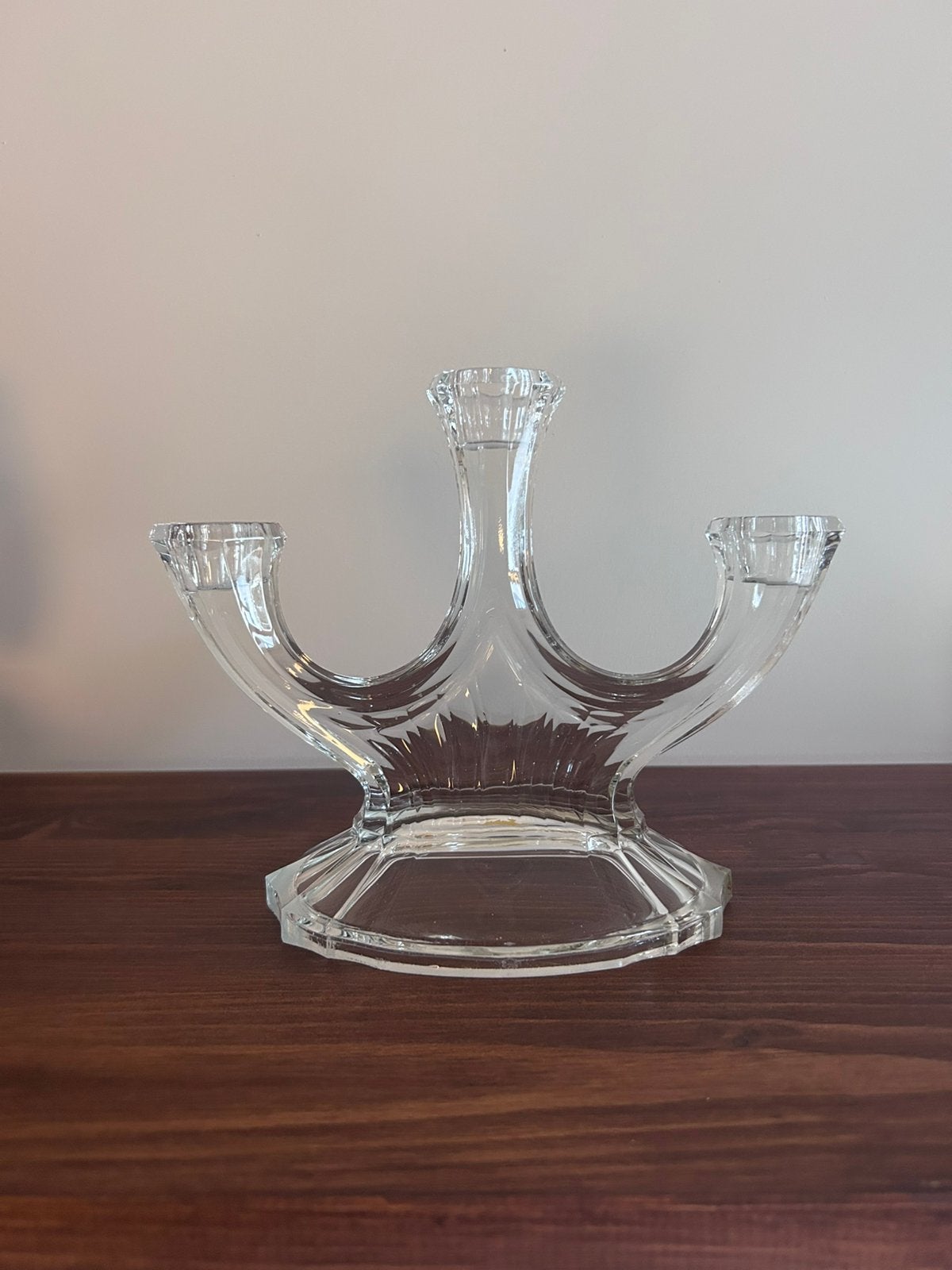 Elegante 3-armige kristallen kandelaar– tijdloos&glamoureus!, Antiek en Kunst, Ophalen of Verzenden, Glas