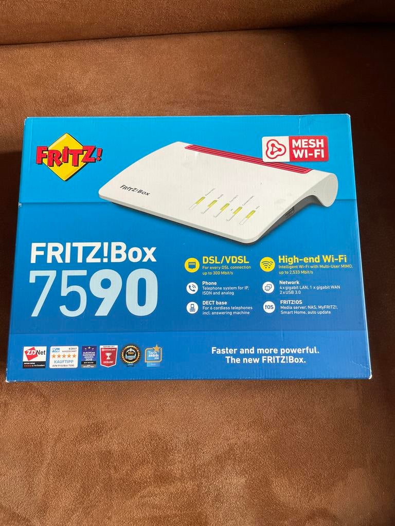 FRITZ!Box 7590 High-end Wi-Fi Router met Modem, Computers en Software, Routers en Modems, Ophalen of Verzenden, Nieuw, Router met modem