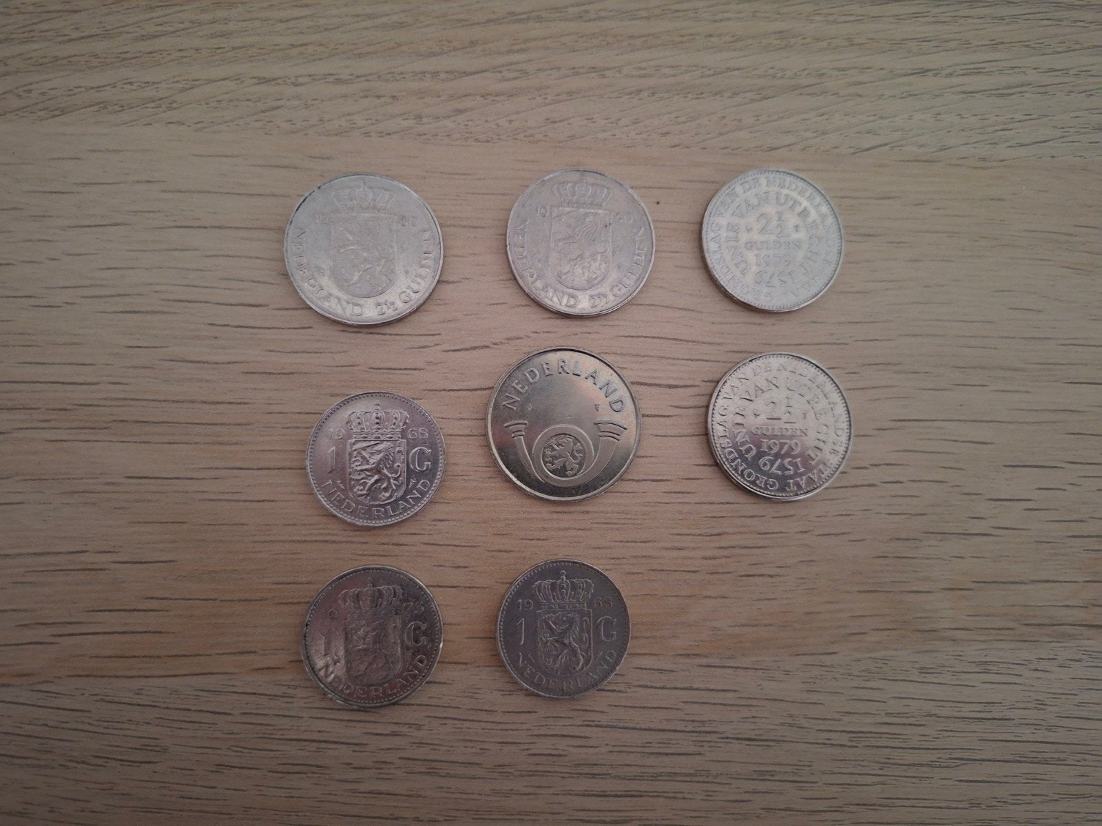 Nederlandse Guldens (Nikkel), Postzegels en Munten, Ophalen of Verzenden, Koningin Juliana, 2½ gulden, Setje