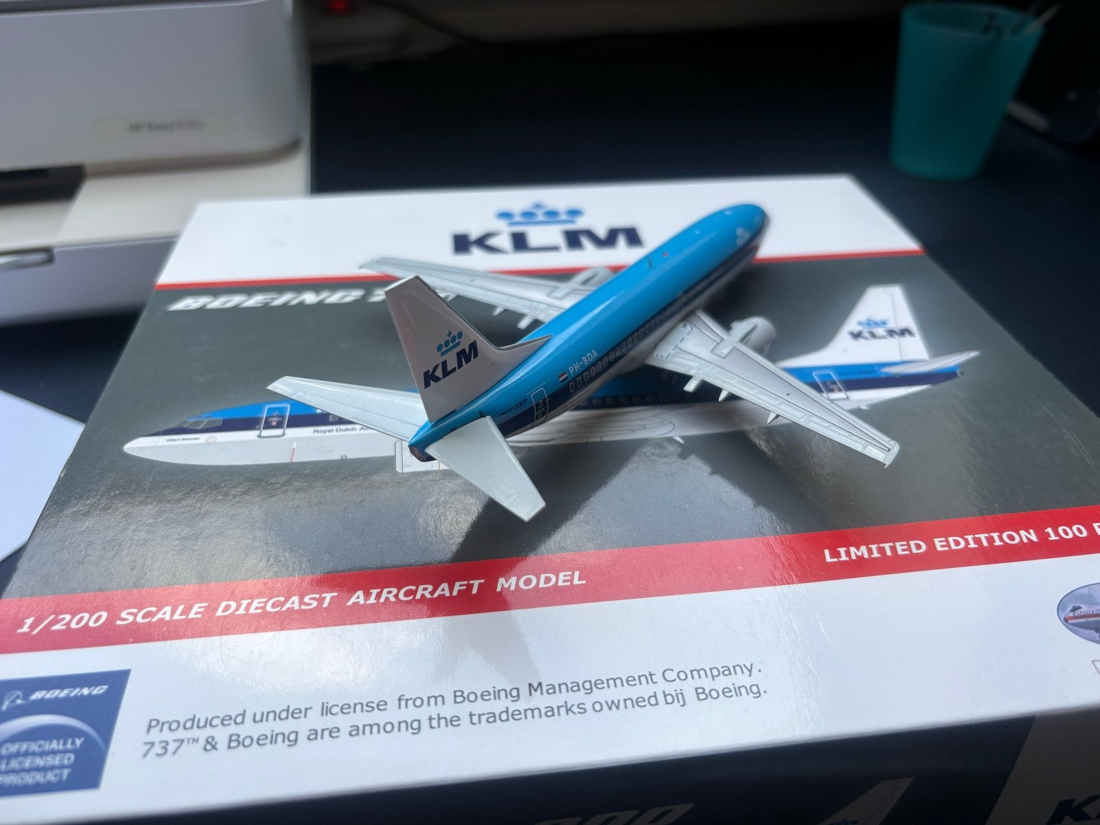 KLM Boeing 737-800 Schaalmodel - Limited Edition, Overige merken, 1:200 of kleiner, Ophalen of Verzenden, Zo goed als nieuw