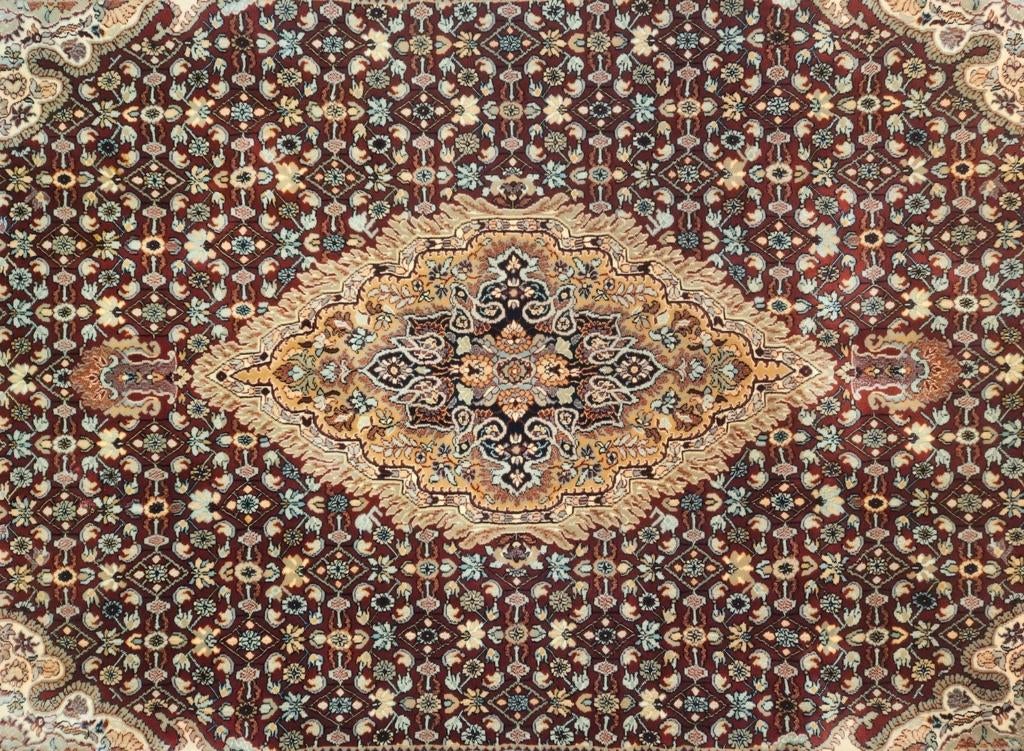 Vintage Pers wol tapijt medalion Perzisch Adler 198x301cm, 150 tot 200 cm, 200 cm of meer, Ophalen of Verzenden, Zo goed als nieuw