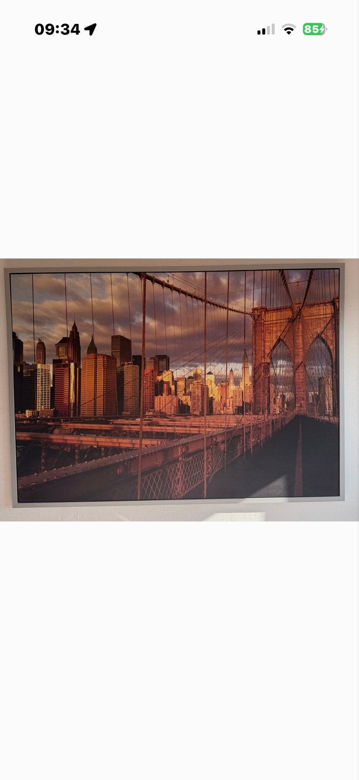 Schilderij Brooklyn Bridge New York, Ophalen, 50 – 75, Zo goed als nieuw, Schilderij